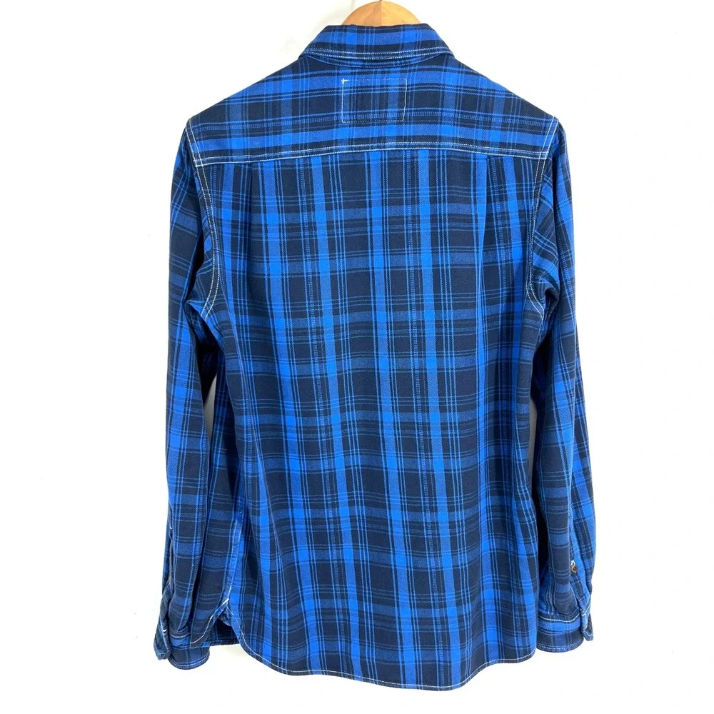 The North Face Mens Blue Plaid Flannel‎ Long Sleeve Button Down Shirt Small